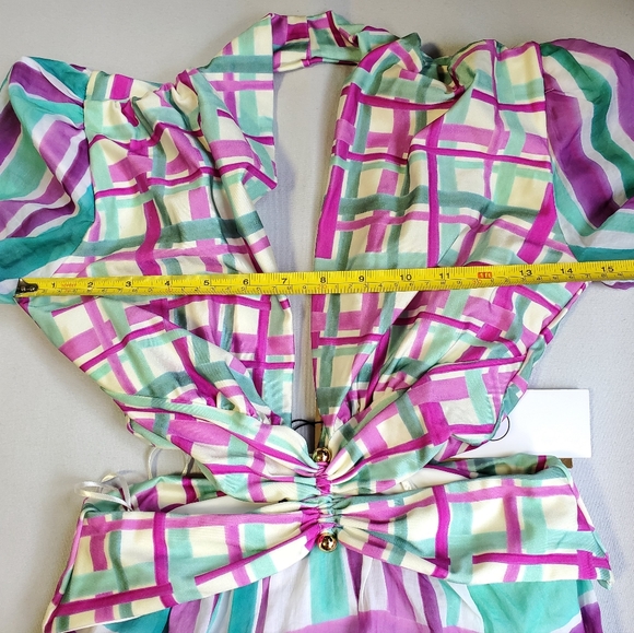 NWT$800 PatBO Seagreen Riviera Plunge Cutout Maxi Bodysuit Dress Open Back S 2-4 - Picture 12 of 16